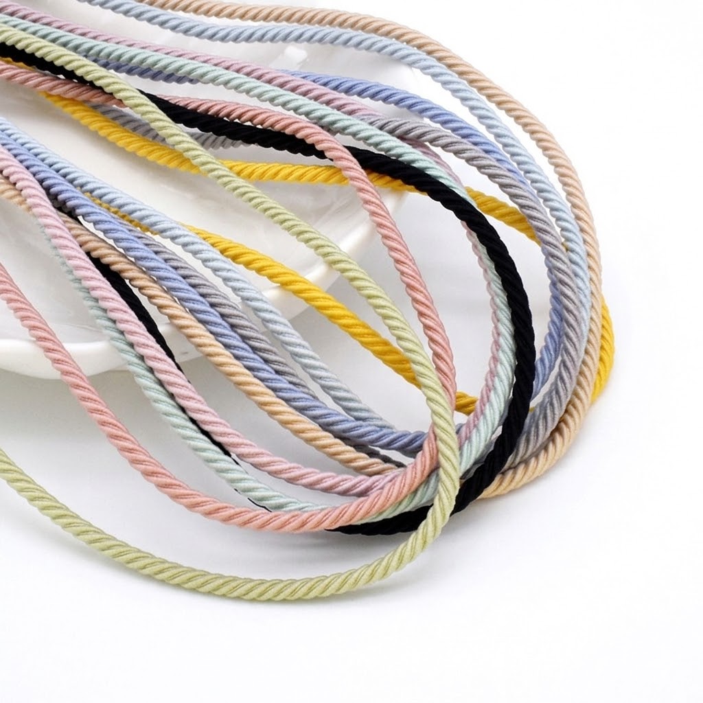 Hair Band Elastic - 5M/롤 2.5mm 탄성 로프 땋은 고무줄