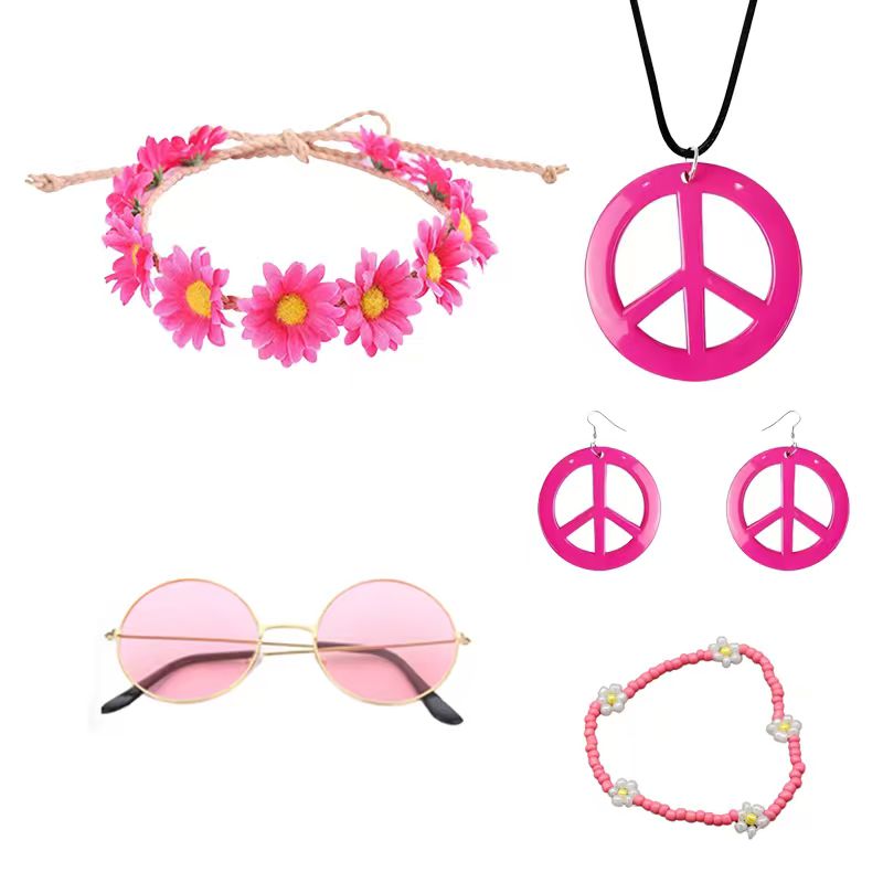 Women'S Accessories In The 70S - PESENAR 히피 의상 액세서리 세트, 보헤미안