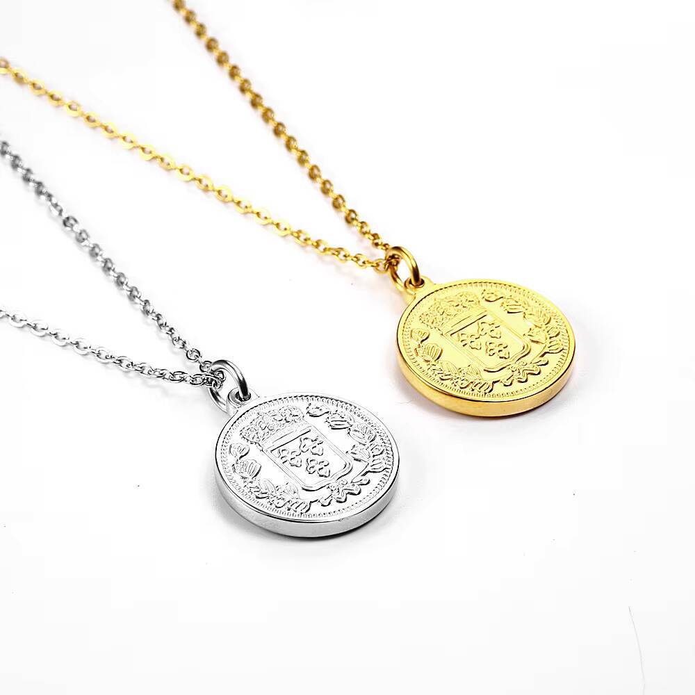 Coin Necklace Delicate - 여성용 섬세한 금도금 엘리자베스 여왕 동전
