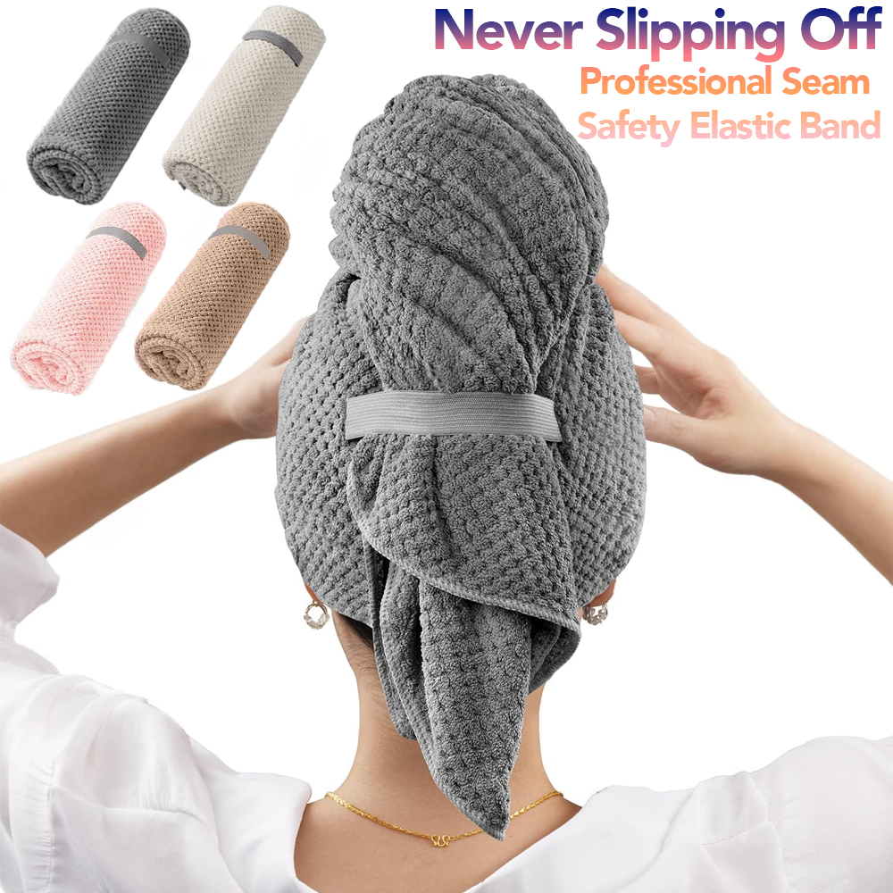 Hair Band Elastic - 극세사 헤어 타올 초대형 랩 신축성