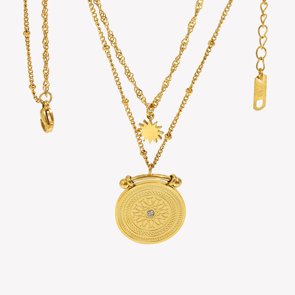 Coin Necklace Delicate - E.B.belle 우주의 중심 빈티지 섬세한 고대