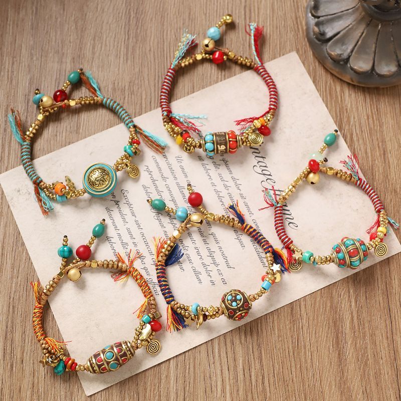 Women Accessories Nepal - 티베트 레트로 직조 팔찌 네팔 구리