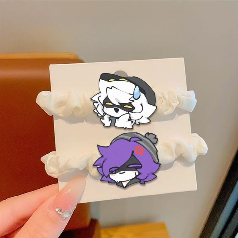 Hair Band Elastic - 2PCS 살인 드론 만화 커플 헤어