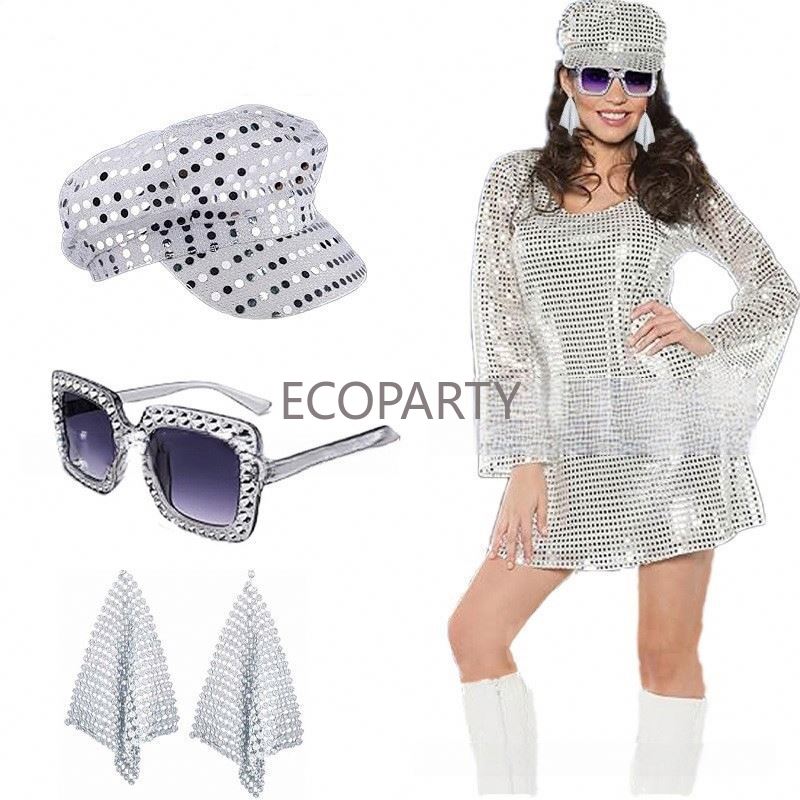 Women'S Accessories In The 70S - 2024 3PCS/5PCS 70s 디스코 의상 액세서리
