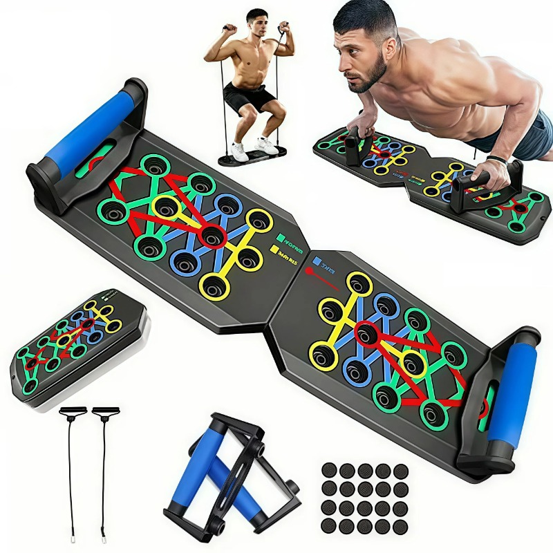 Women'S Exercise Accessories - 저항 밴드가 있는 접이식 푸시업 보드,