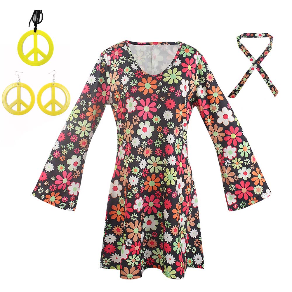 할로윈 레트로 60년대 70년대 디스코 의상 히피 코스 - Women'S Accessories In The 70S 리뷰 및 가격