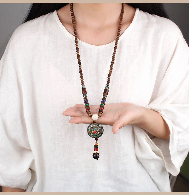 네팔 펜던트 스웨터 체인 나무 부처님 구슬 긴 이국적인 - Women Accessories Nepal 리뷰 및 가격