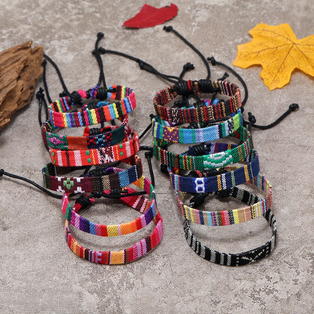 네팔 다채로운 팔찌 세트, 여성 민족 원단 꼰 로프 체 - Women Accessories Nepal 리뷰 및 가격