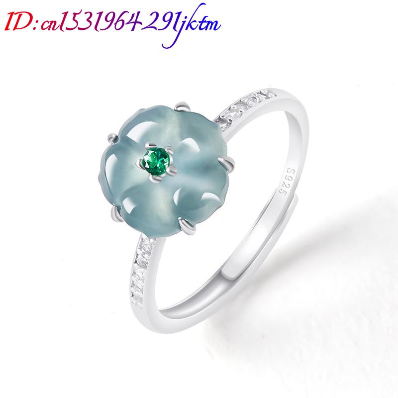 블루 버마산 경옥 꽃 반지 925 실버 천연 버마산 경 - Women'S Accessories 리뷰 및 가격