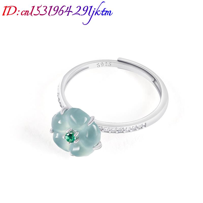 블루 버마산 경옥 꽃 반지 925 실버 천연 버마산 경 - Women'S Accessories 리뷰 및 가격