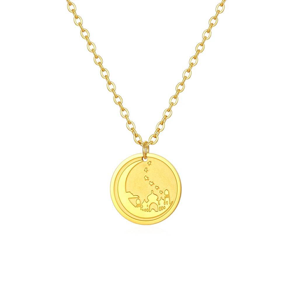 예루살렘 궁전 달 동전 디스크 원형 펜던트 목걸이 패션 - Coin Necklace Delicate 리뷰 및 가격