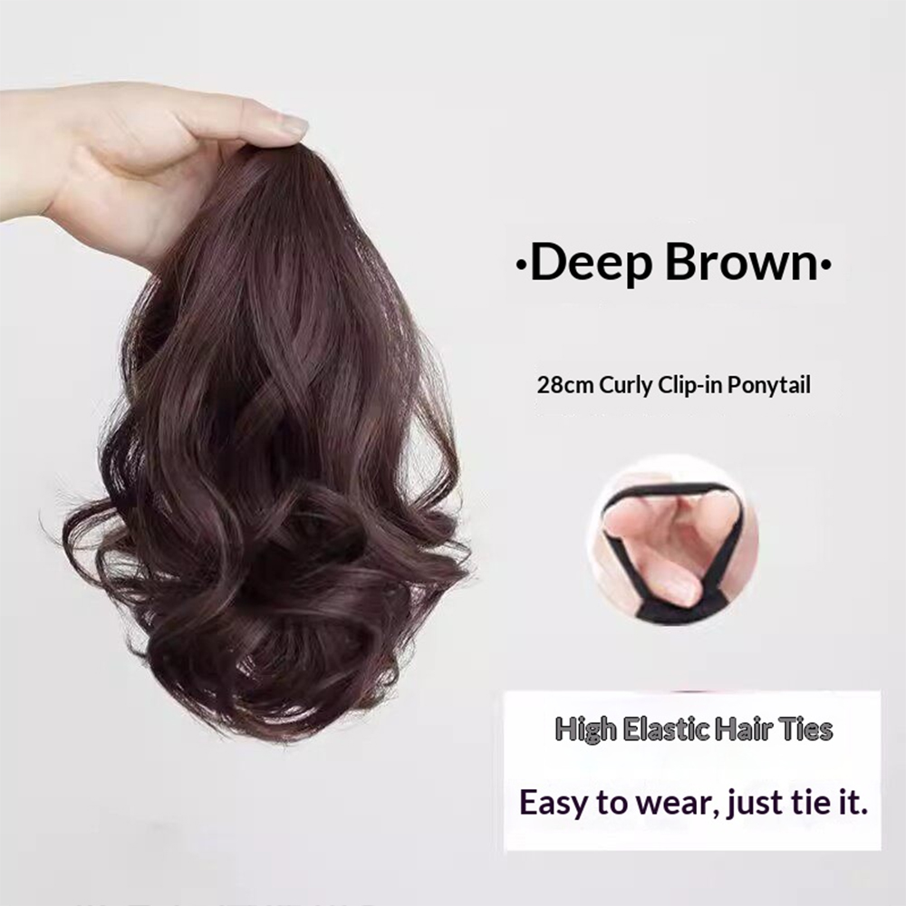 10인치 합성 배꽃 모양 곱슬 포니테일 가발, 탄성 밴 - Hair Band Elastic 리뷰 및 가격