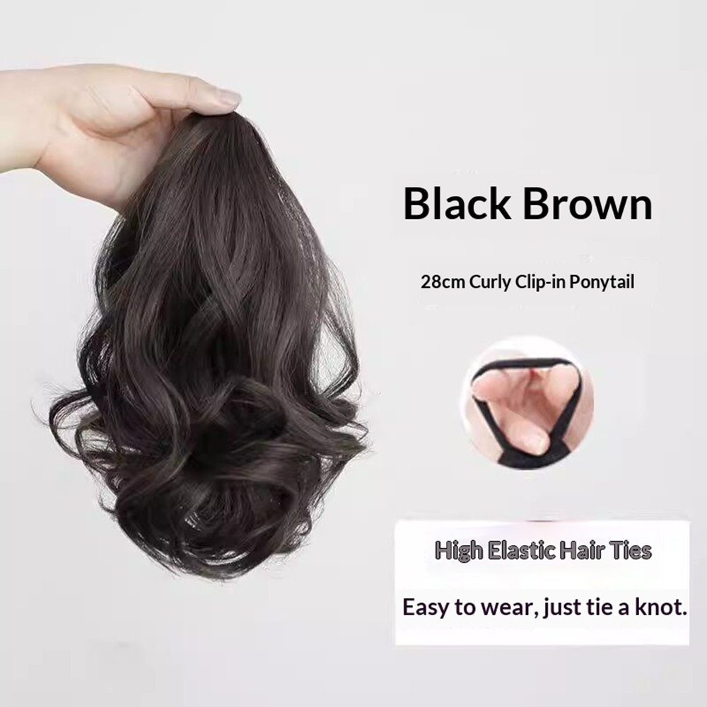 10인치 합성 배꽃 모양 곱슬 포니테일 가발, 탄성 밴 - Hair Band Elastic 리뷰 및 가격