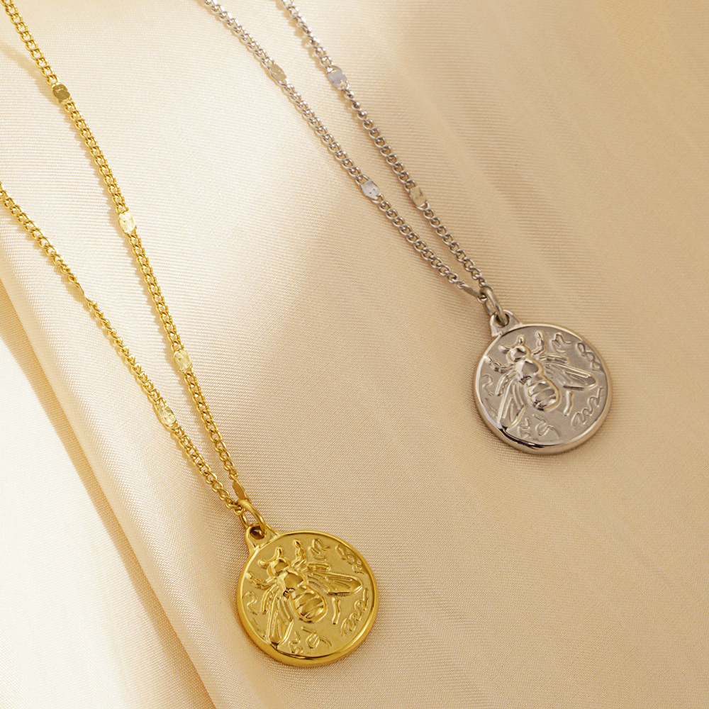 스테인리스 스틸 여성용 섬세한 금도금 패션 동물 꿀벌  - Coin Necklace Delicate 리뷰 및 가격