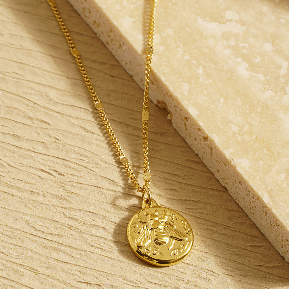 스테인리스 스틸 여성용 섬세한 금도금 패션 동물 꿀벌  - Coin Necklace Delicate 리뷰 및 가격