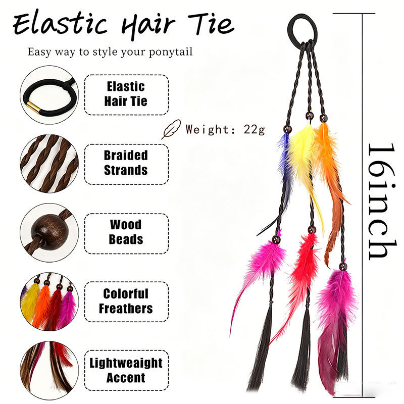 여성 여성 소녀 수제 보헤미안 헤어 로프 헤어 랩 헤어 - Hair Band Elastic 리뷰 및 가격