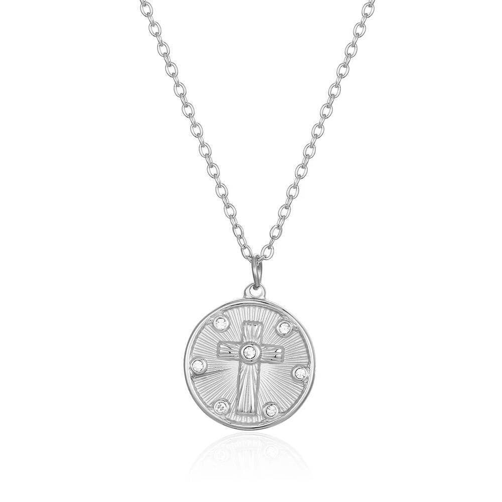 여성용 섬세한 동전 모양 지르콘 스톤 십자가 펜던트 목 - Coin Necklace Delicate 리뷰 및 가격
