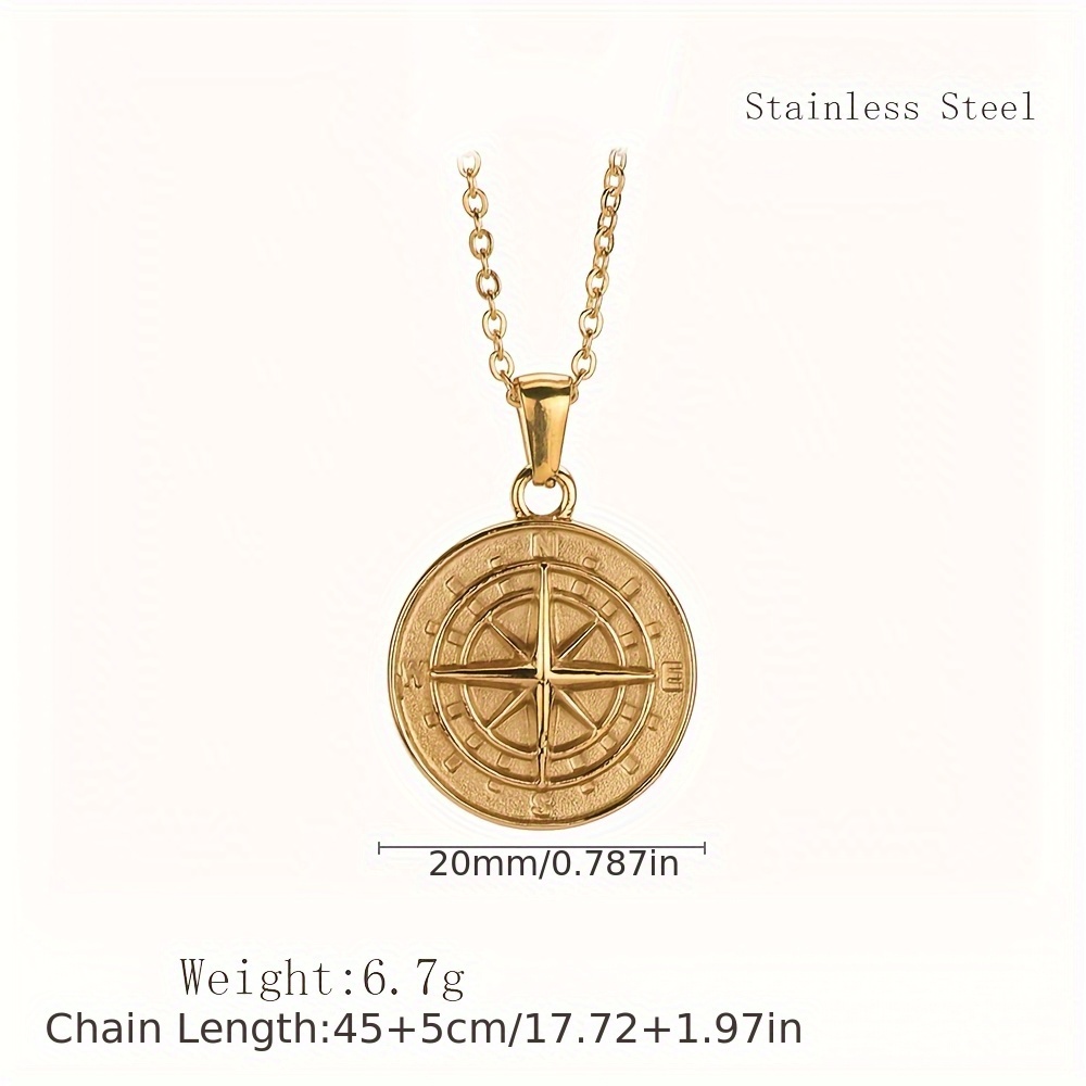 스테인리스 스틸 여성용 섬세한 금도금 나침반 코인 원형 - Coin Necklace Delicate 리뷰 및 가격
