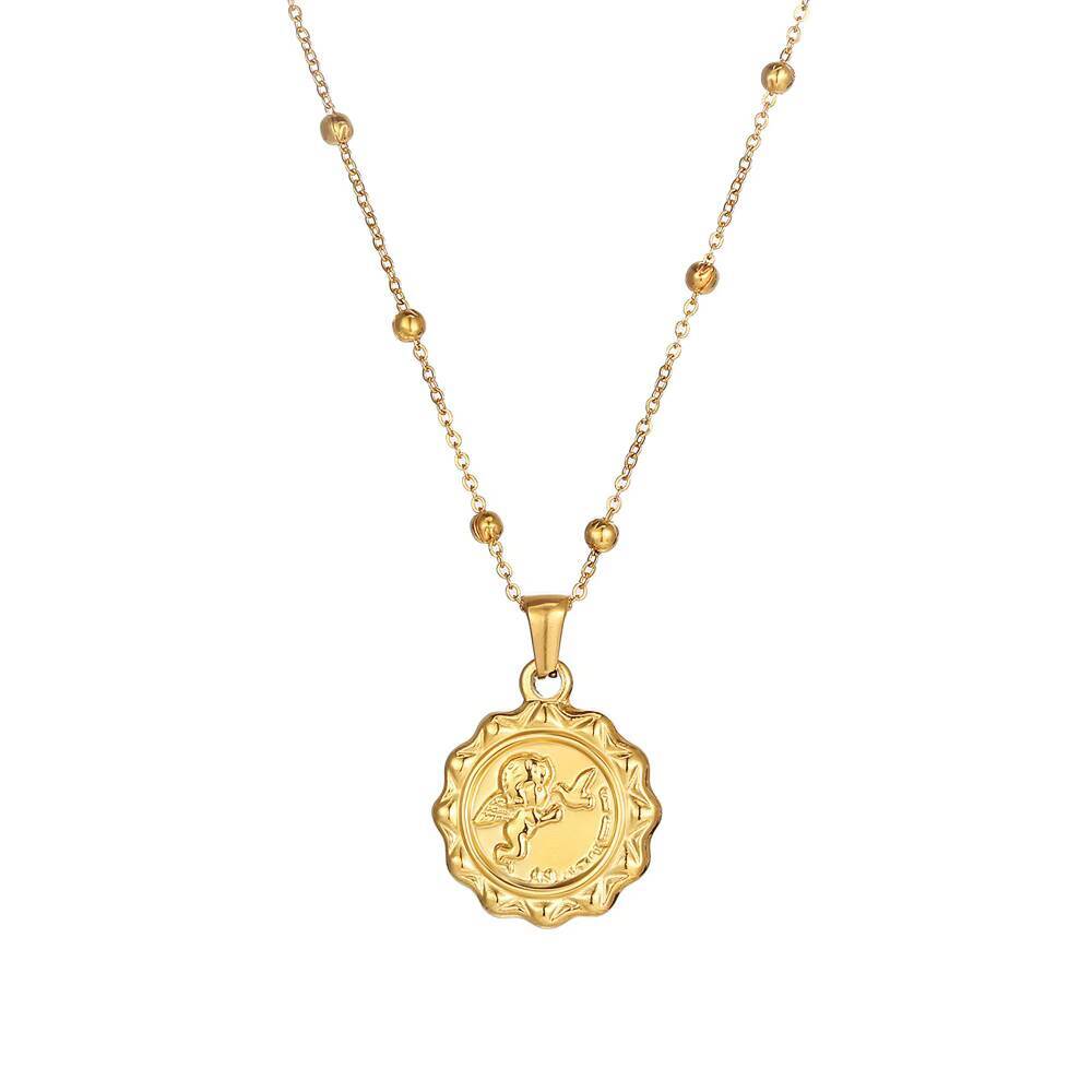 여성용 섬세한 천사 큐피드 코인 펜던트 목걸이 스테인리 - Coin Necklace Delicate 리뷰 및 가격