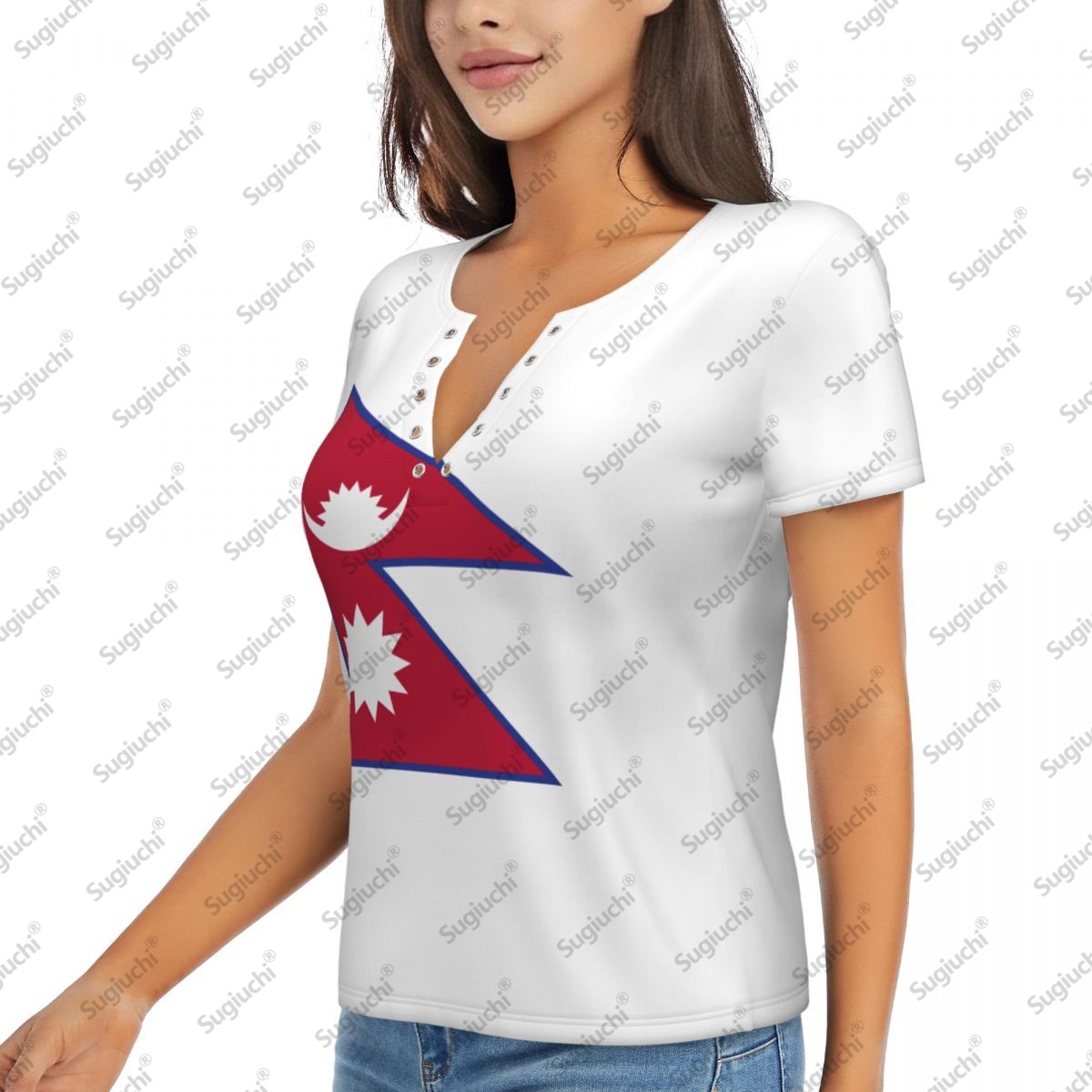 2025 네팔 국기 섹시한 딥 브이 넥 여성 3D 짧은 - Women Accessories Nepal 리뷰 및 가격