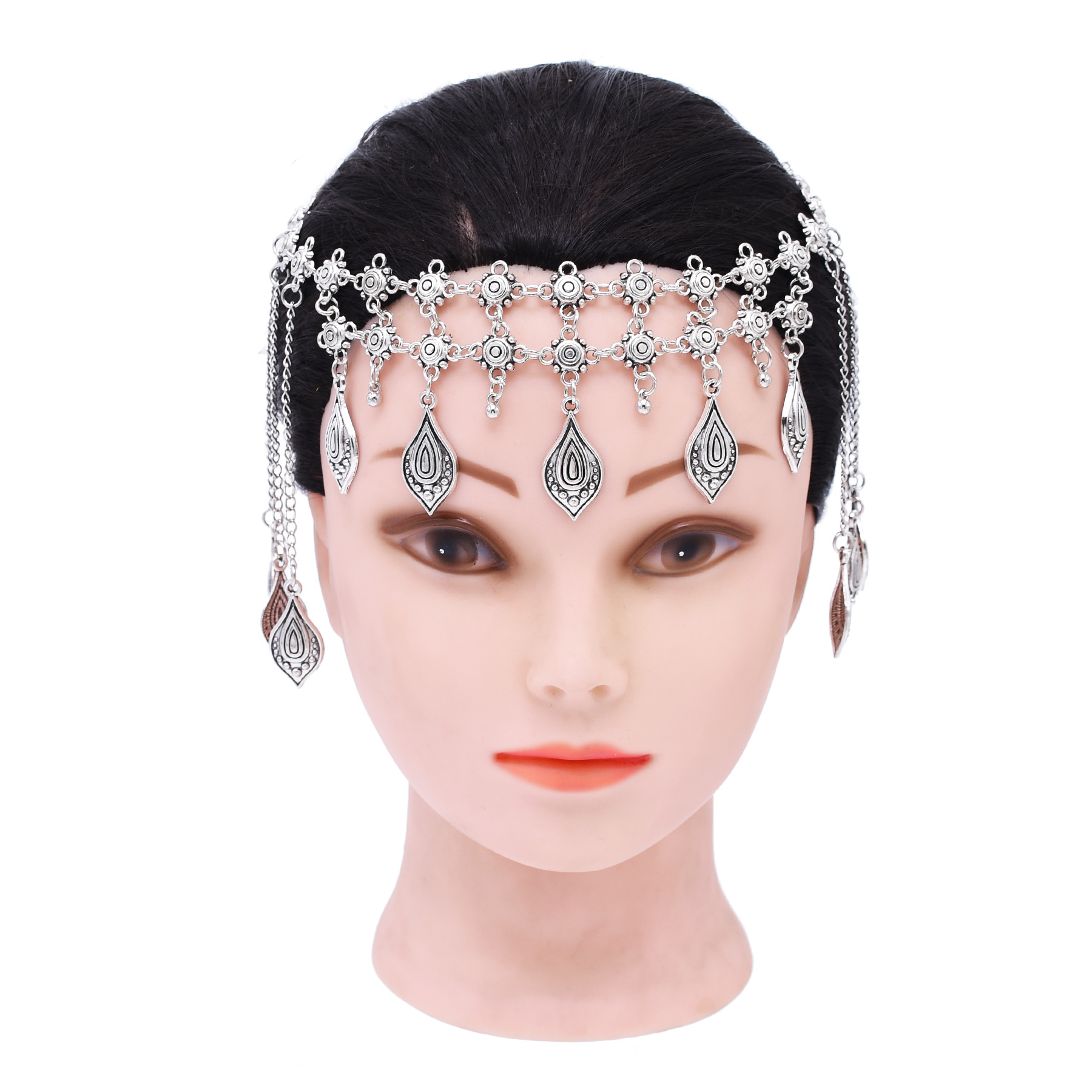 빈티지 은빛 합금 롱 체인 리프 펜던트 이마 체인 여성 - Women Accessories Nepal 리뷰 및 가격