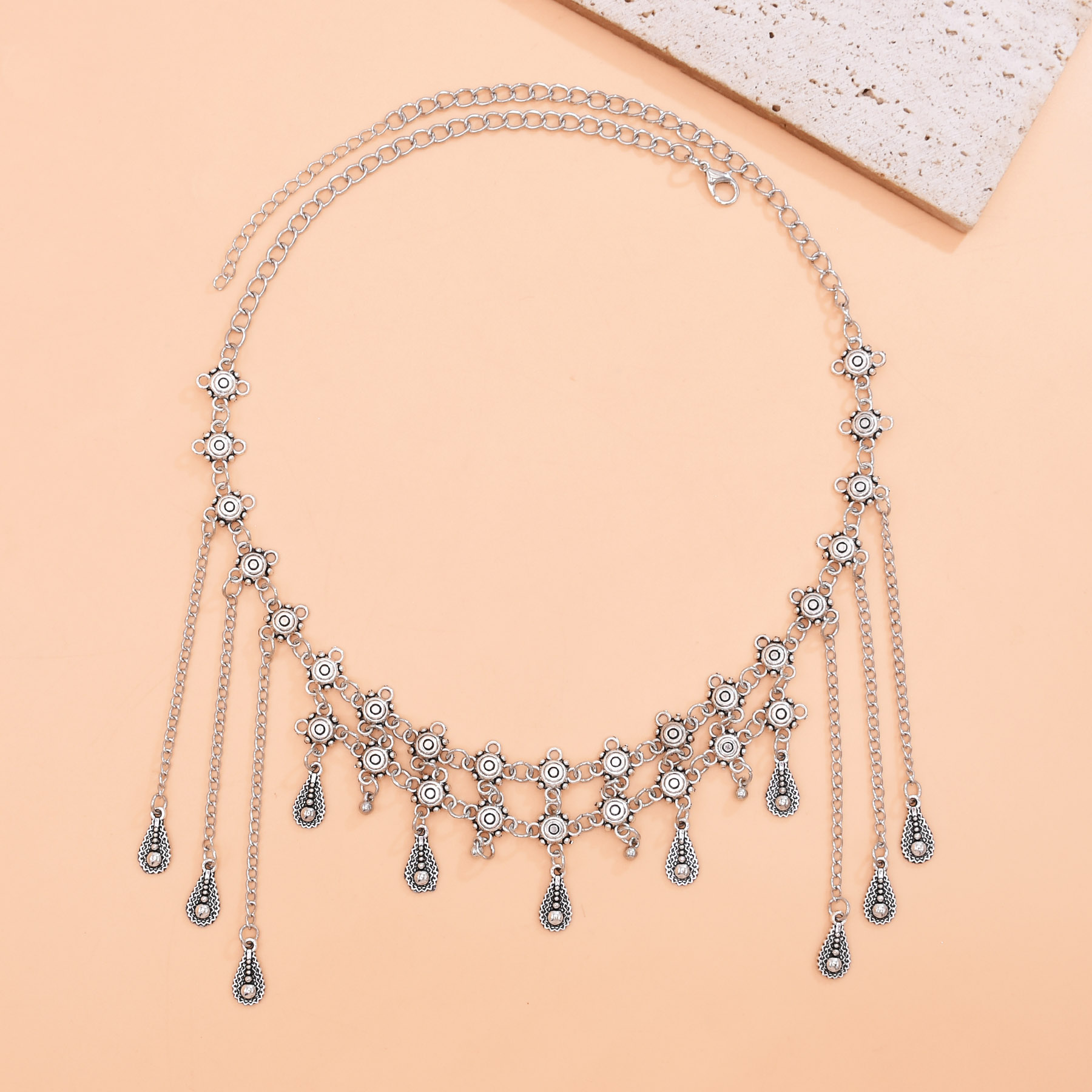빈티지 은빛 합금 롱 체인 리프 펜던트 이마 체인 여성 - Women Accessories Nepal 리뷰 및 가격