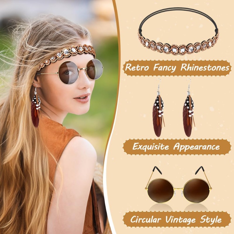 여성용 5종 히피 의상 액세서리, 디스코 70년대 히피 - Women'S Accessories In The 70S 리뷰 및 가격