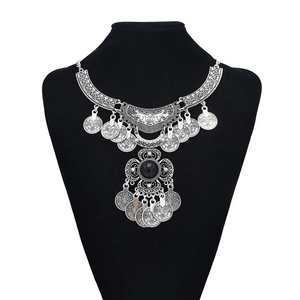 빈티지 합금 속이 빈 큰 꽃 동전 태슬 펜던트 목걸이  - Women Accessories Nepal 리뷰 및 가격