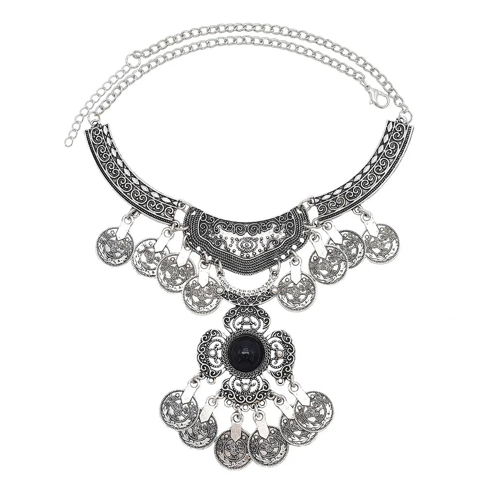 빈티지 합금 속이 빈 큰 꽃 동전 태슬 펜던트 목걸이  - Women Accessories Nepal 리뷰 및 가격