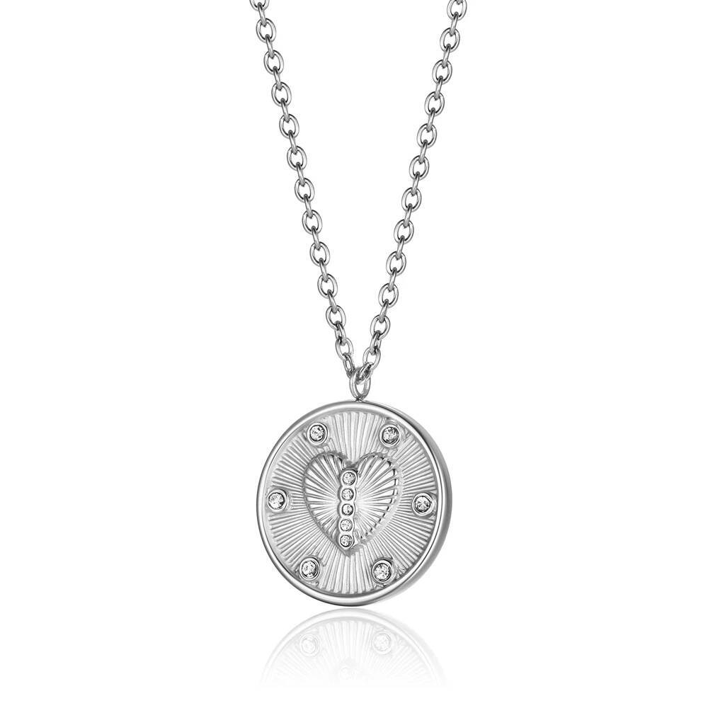 스테인리스 스틸 여성용 섬세한 큐빅 지르코니아 스톤 하 - Coin Necklace Delicate 리뷰 및 가격