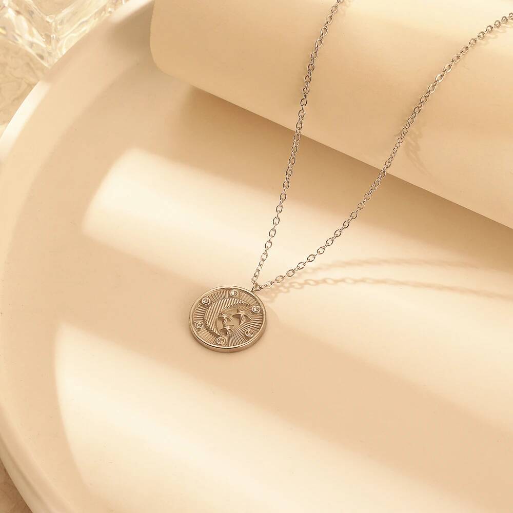 스테인리스 스틸 여성용 섬세한 큐빅 지르코니아 스톤 하 - Coin Necklace Delicate 리뷰 및 가격