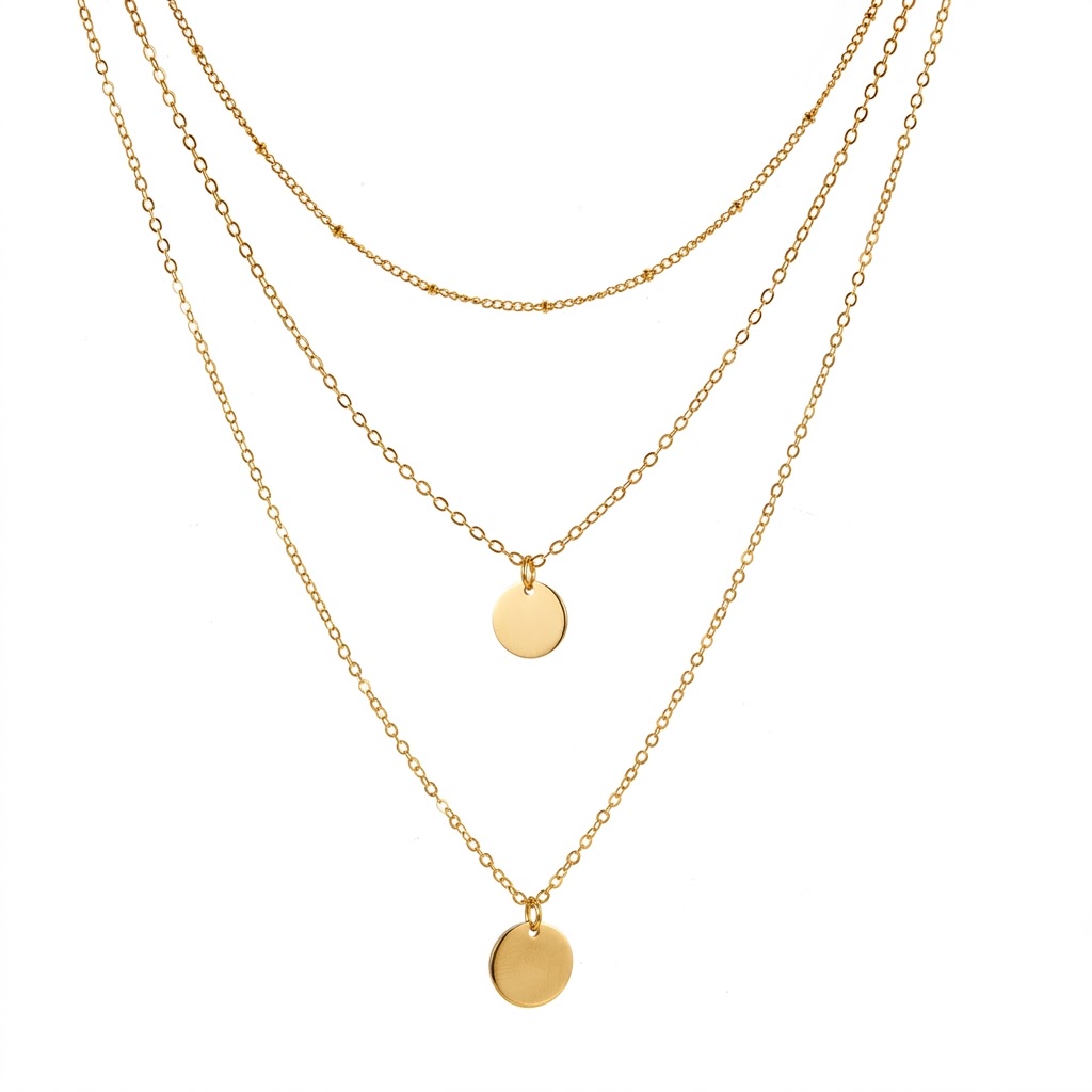 14K 금도금 섬세한 레이어드 목걸이 변색없는 스테인리 - Coin Necklace Delicate 리뷰 및 가격