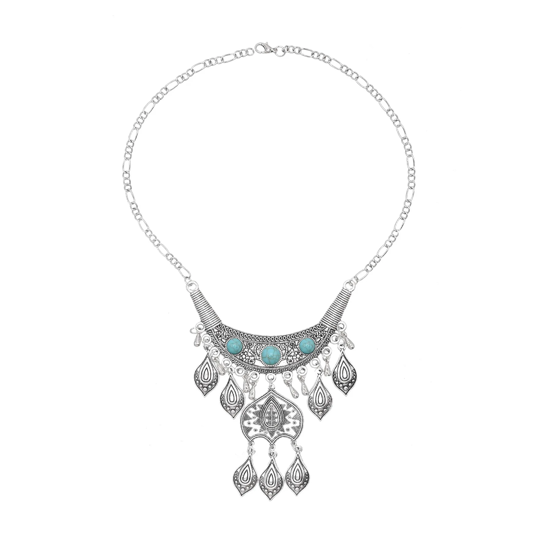 빈티지 실버 보헤미안 민족풍 잎사귀 태슬 달 펜던트 목 - Women Accessories Nepal 리뷰 및 가격
