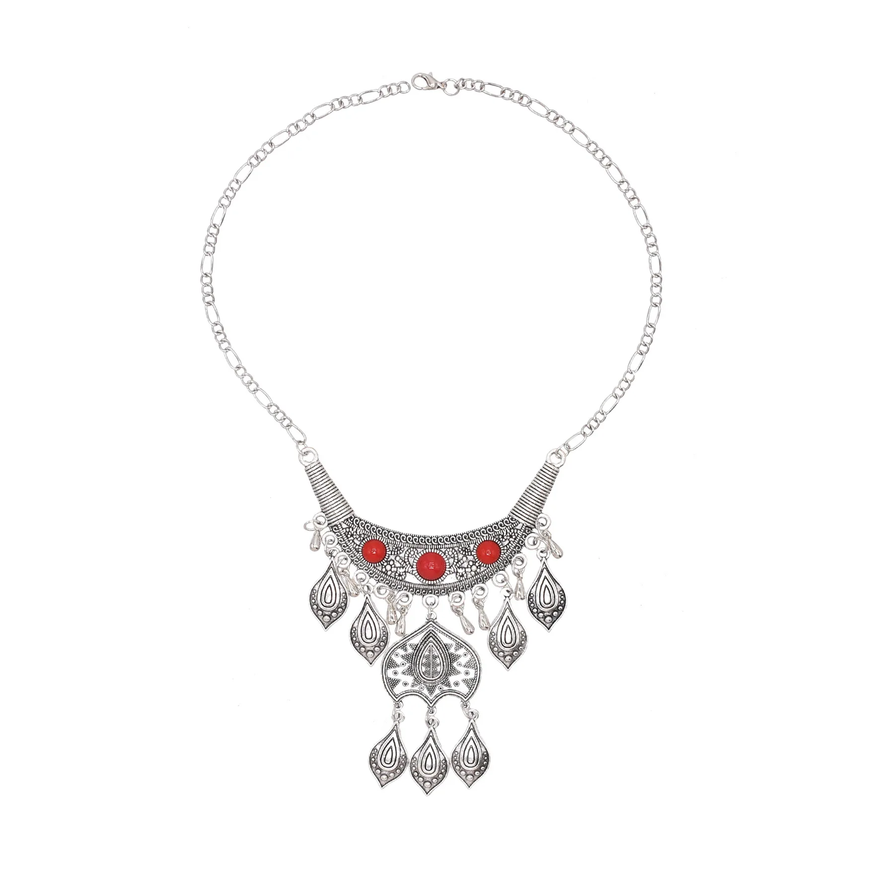 빈티지 실버 보헤미안 민족풍 잎사귀 태슬 달 펜던트 목 - Women Accessories Nepal 리뷰 및 가격