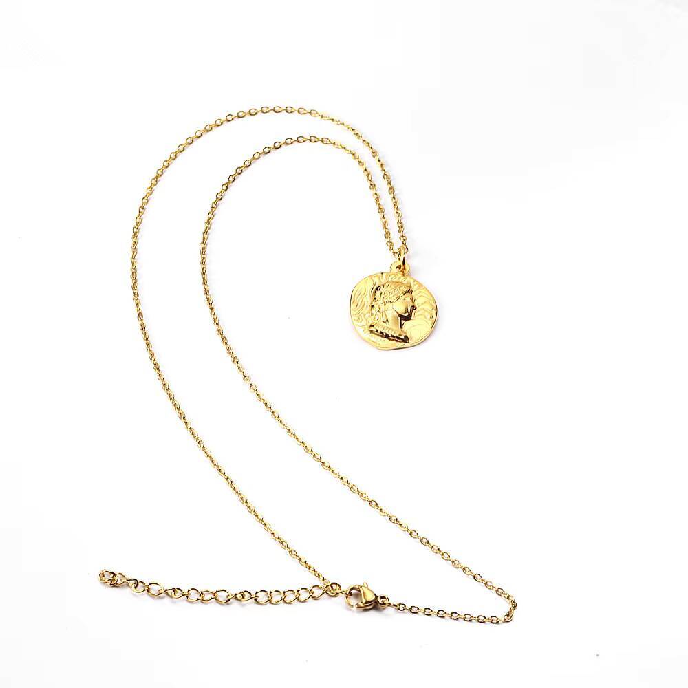 스테인리스 스틸 금도금 엘리자베스 여왕 초상화 체인 패 - Coin Necklace Delicate 리뷰 및 가격