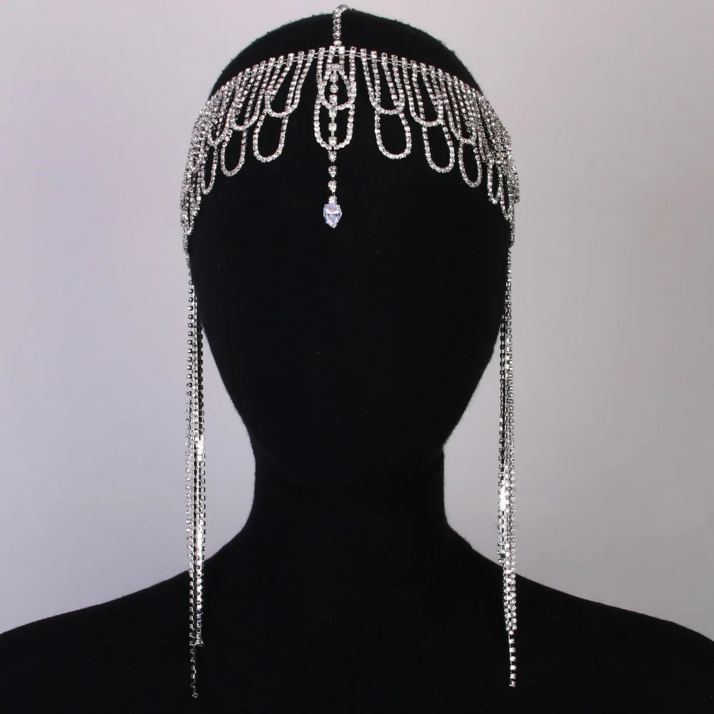 다층 라인 석 프린지 헤드 체인 티아라 이마 머리띠 인 - Women Accessories India 리뷰 및 가격