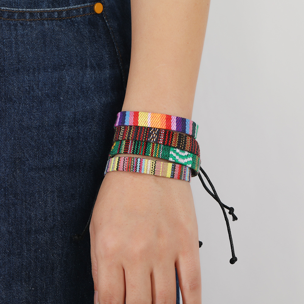 네팔 다채로운 팔찌 세트, 여성 민족 원단 꼰 로프 체 - Women Accessories Nepal 리뷰 및 가격