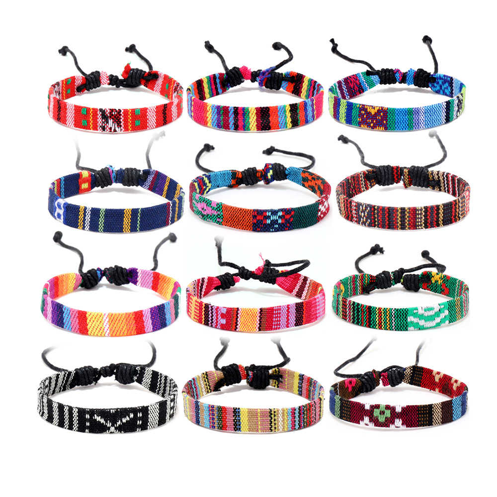 네팔 다채로운 팔찌 세트, 여성 민족 원단 꼰 로프 체 - Women Accessories Nepal 리뷰 및 가격