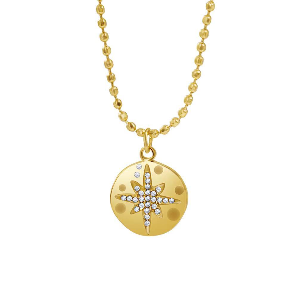스테인리스 스틸 여성용 섬세한 동전 모양 큐빅 지르코니 - Coin Necklace Delicate 리뷰 및 가격