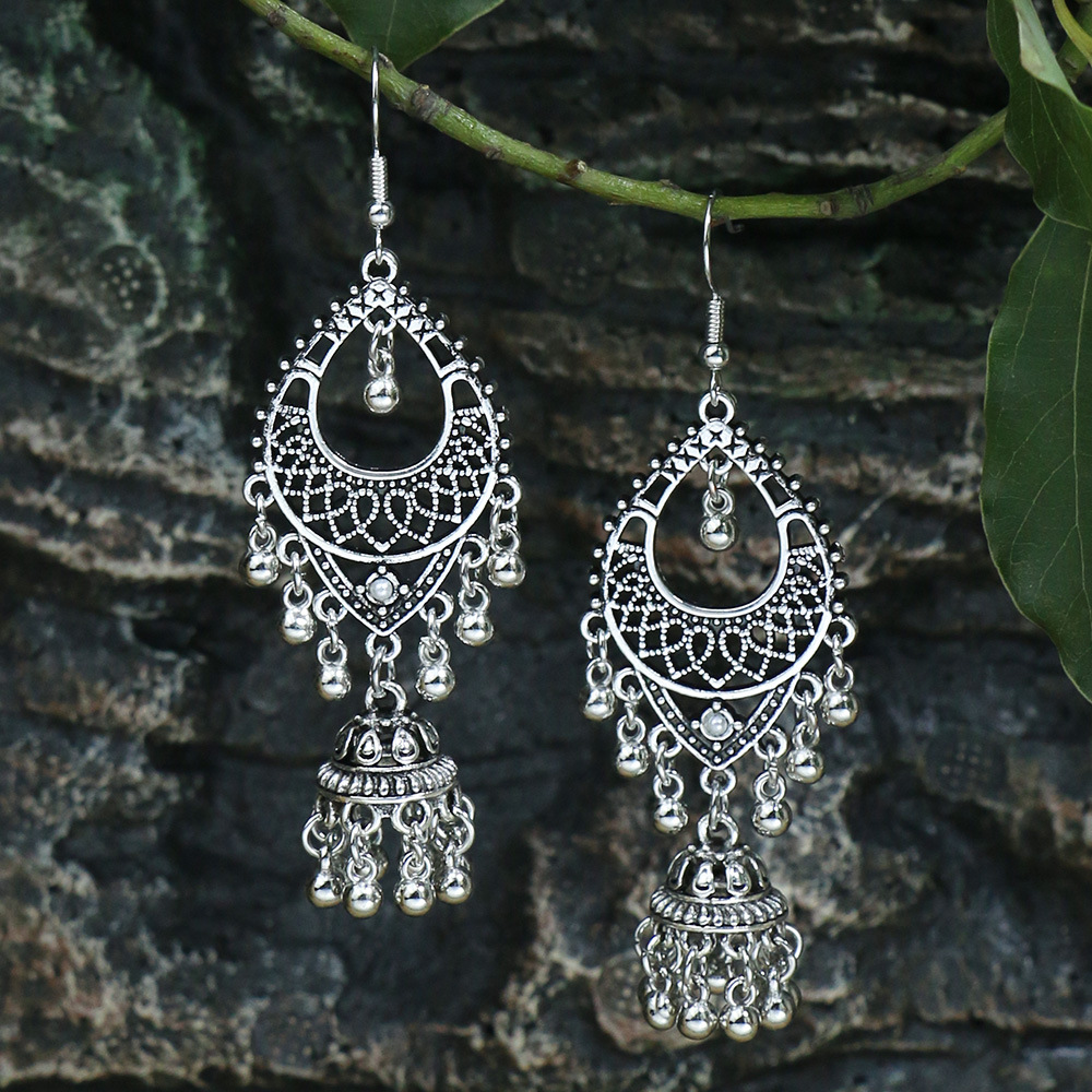 네팔 액세서리 랜턴 귀걸이 수제 앤티크 실버 더블 C  - Women Accessories Nepal 리뷰 및 가격