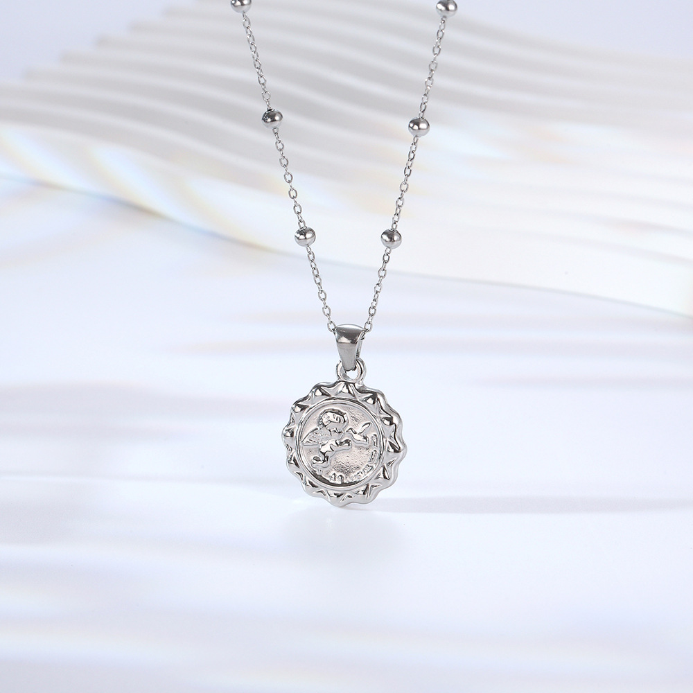 스테인리스 스틸 여성용 섬세한 엘리자베스 큐피드 양면  - Coin Necklace Delicate 리뷰 및 가격