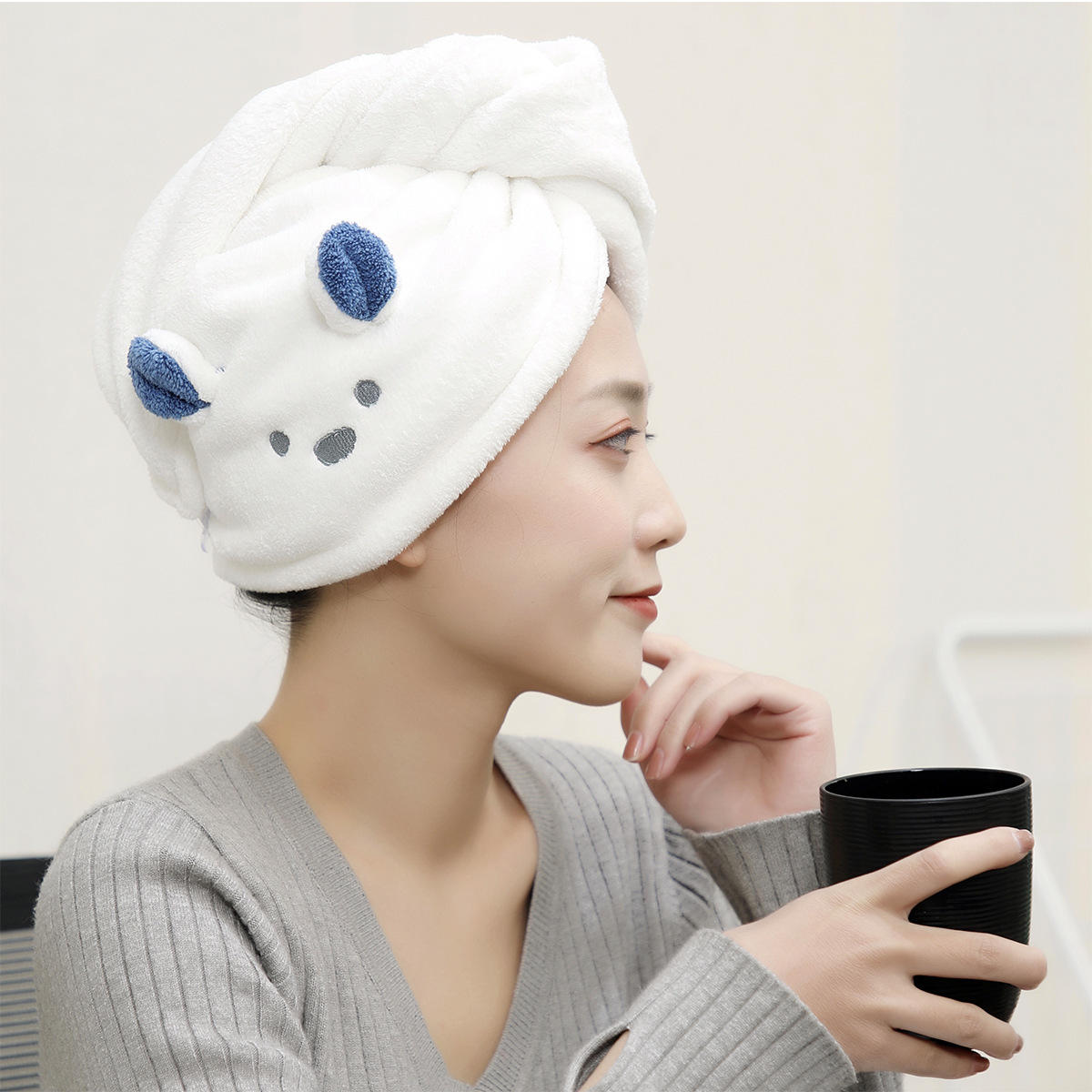 헤어 타월 만화 귀여운 흡수성 통기성 심플 세탁 가능  - Hair Band Elastic 리뷰 및 가격