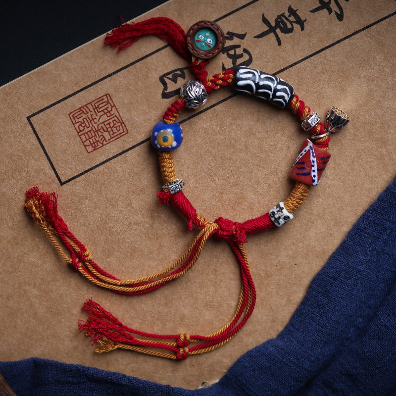 티베트 장신구 - 네팔산 유리 장식품과 소가죽으로 그려 - Women Accessories Nepal 리뷰 및 가격