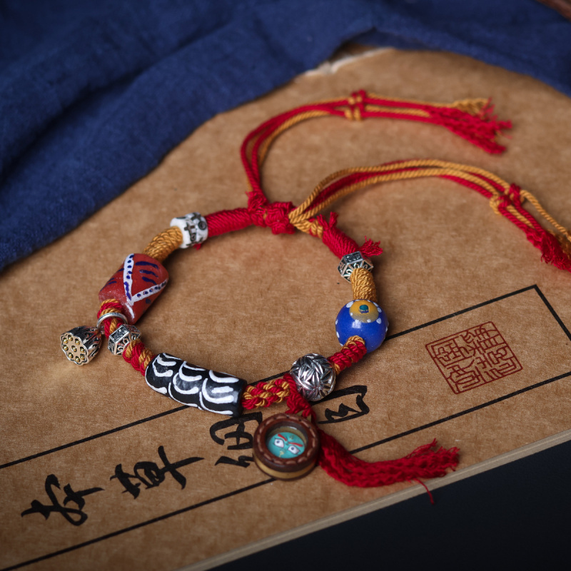 티베트 장신구 - 네팔산 유리 장식품과 소가죽으로 그려 - Women Accessories Nepal 리뷰 및 가격