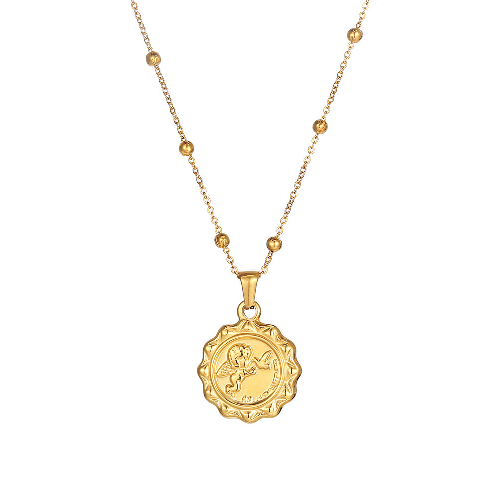 여성용 섬세한 천사 큐피드 코인 펜던트 목걸이 스테인리 - Coin Necklace Delicate 리뷰 및 가격