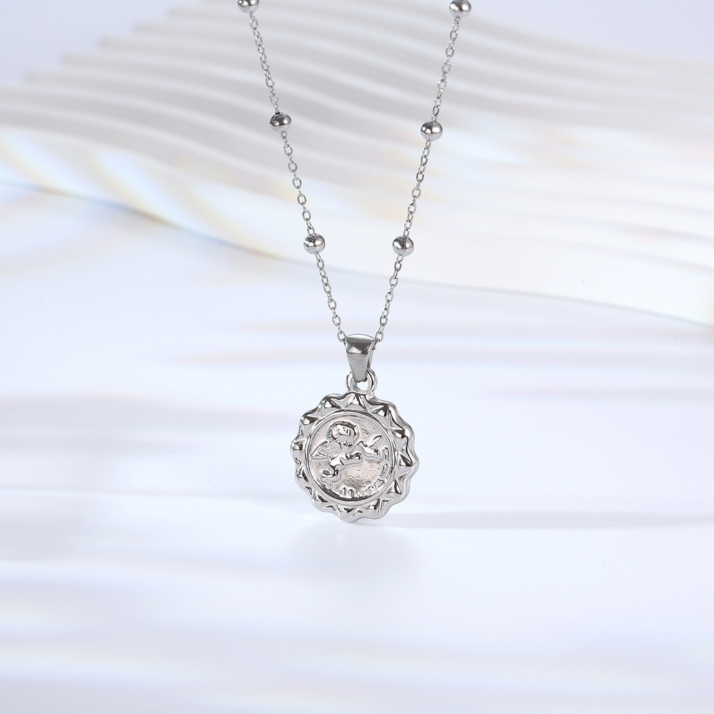 여성용 섬세한 천사 큐피드 코인 펜던트 목걸이 스테인리 - Coin Necklace Delicate 리뷰 및 가격