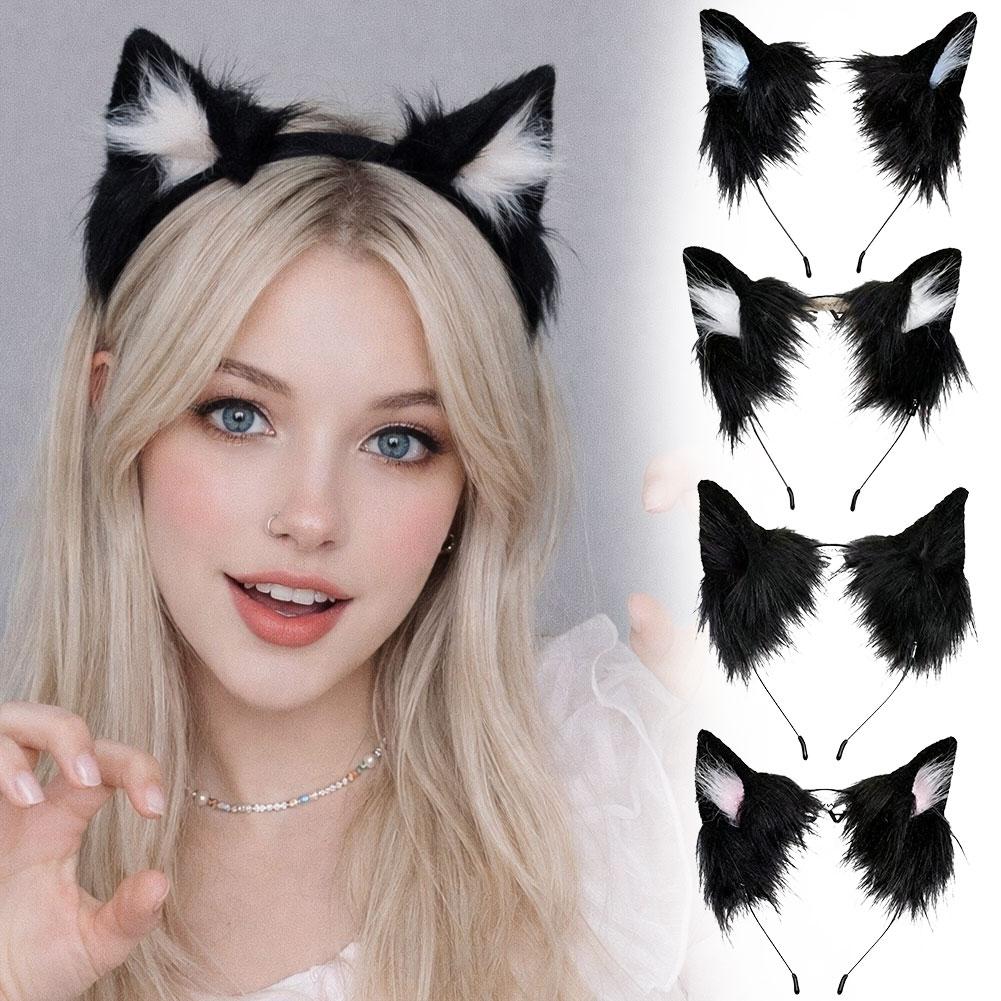 플러시 고양이 귀 코스프레 머리띠 만화 코스프레 머리띠 - Women Accessories Photos 리뷰 및 가격