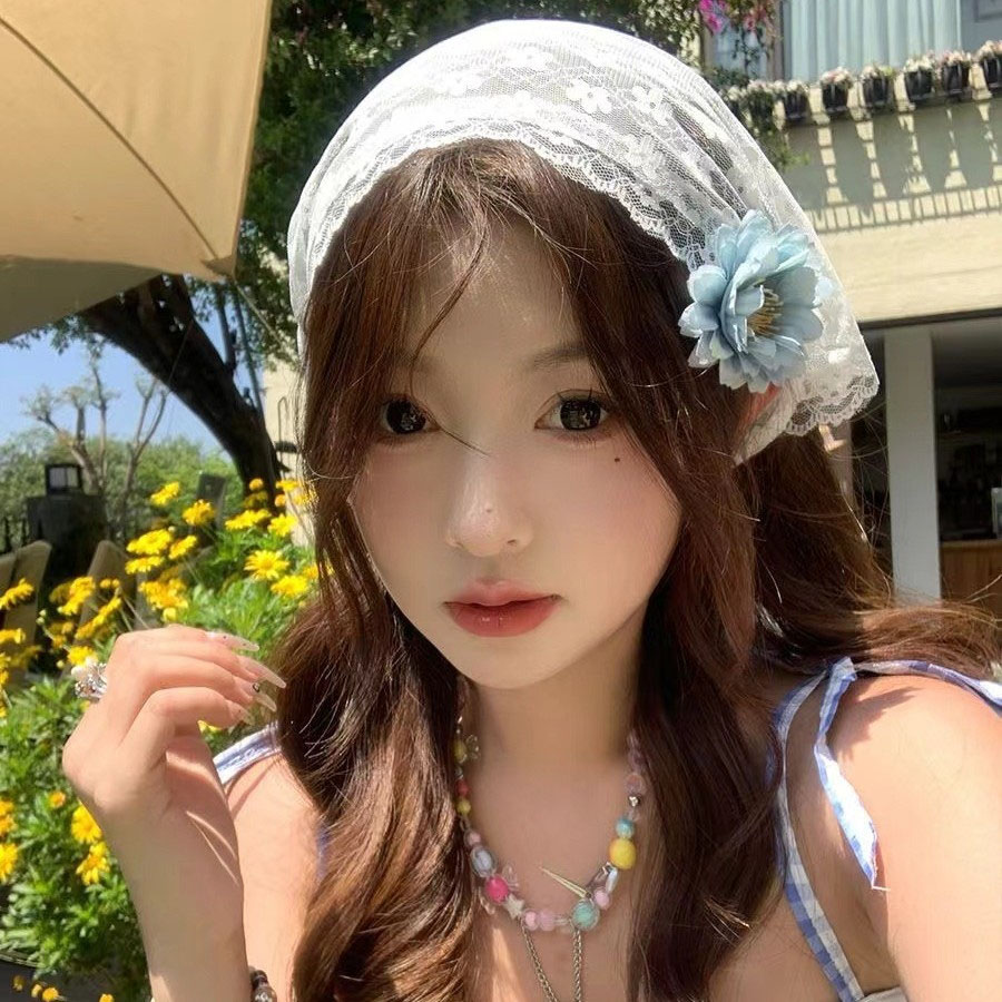 1PC 삼각형 레이스 스카프 화이트 스위트 레이스 터번 - Women Accessories Photos 리뷰 및 가격